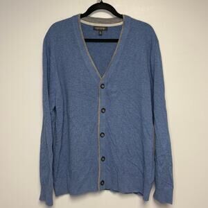 Banana Republic Merino Wool Grandpa Dad Preppy Old Money Blue Cardigan Mens XL